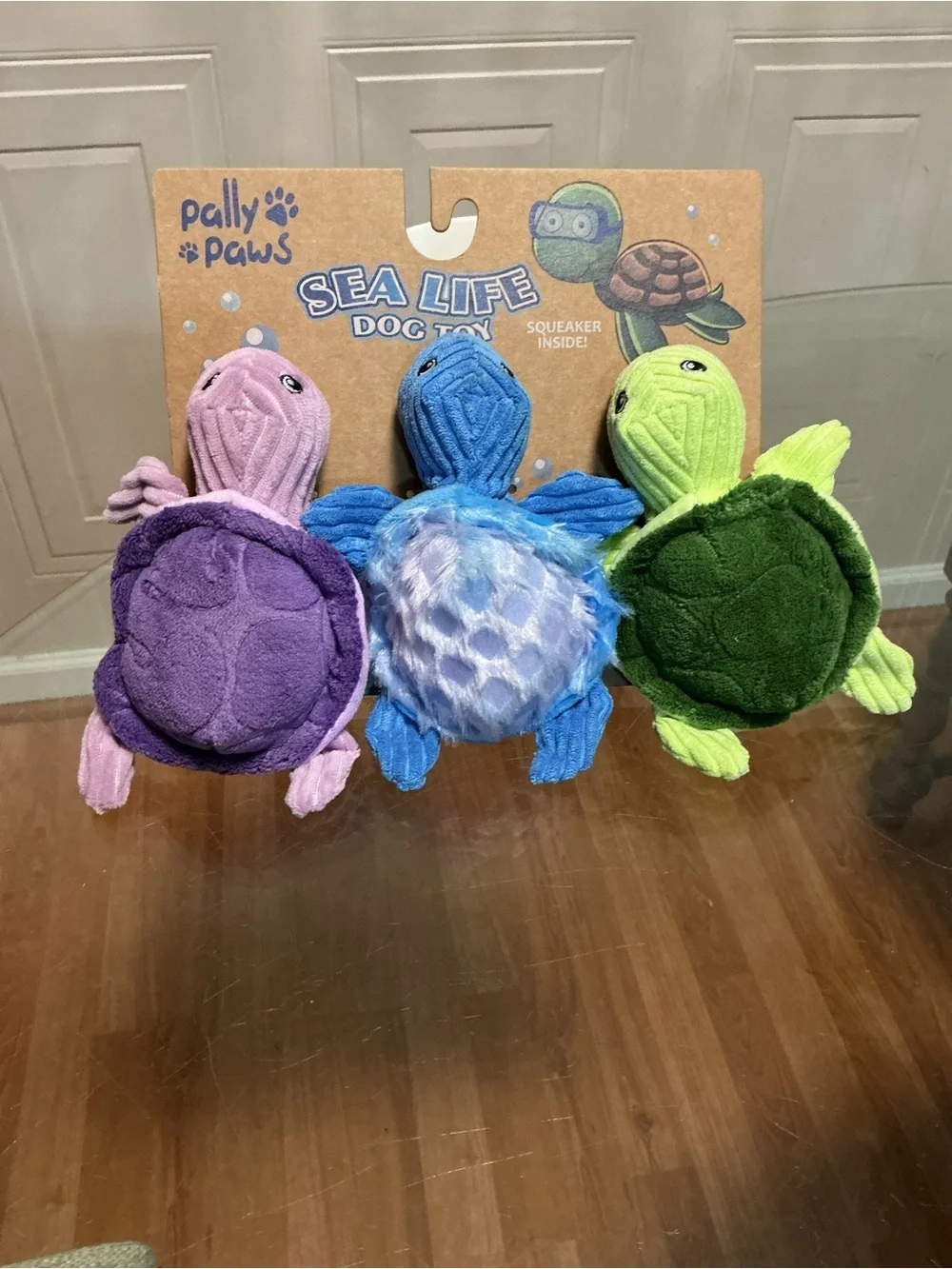 Brand New Pally Paws~ Set / 3 Little Turtle 🐢 7”   Squeaky Dog Toy with Squeaker